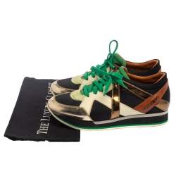 مملوكة مسبقًا Jimmy Choo Multicolor Canvas and Leather London Sneakers Size 39