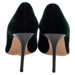 مملوكة مسبقًا Jimmy Choo Green Velvet Romy Pointed Toe Pumps Size 36.5