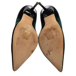 مملوكة مسبقًا Jimmy Choo Green Velvet Romy Pointed Toe Pumps Size 36.5