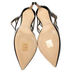 Pre Owned Jimmy Choo Black Patent Leather Lancer Pumps Size 37