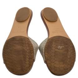 مملوكة مسبقًا صندل سلايد جيمي تشو غليتر ولاميه ناندا فضي/ذهبي ميتاليك مقاس 38.5