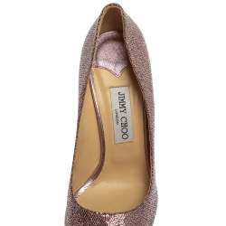 Jimmy Choo Purple Coarse Glitter Dahlia  Pumps Size 39.5