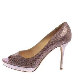 Jimmy Choo Purple Coarse Glitter Dahlia  Pumps Size 39.5