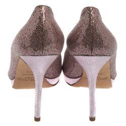 Jimmy Choo Purple Coarse Glitter Dahlia  Pumps Size 39.5