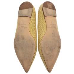 Pre Owned Jimmy Choo Yellow Canvas Attila Ballet Flats Size 41