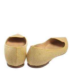 Pre Owned Jimmy Choo Yellow Canvas Attila Ballet Flats Size 41