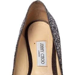 Pre Owned Jimmy Choo Metallic Ombre Glitter Romy Pointed Toe Ballet Flats Size 