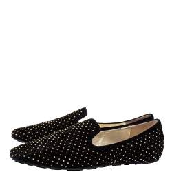 Jimmy Choo Black Suede Studded Loafers Size 38