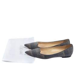 Pre Owned Jimmy Choo Blue Woven Fabric Attila Ballet Flat Size 40