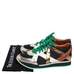 Pre Owned Jimmy Choo Multicolor Suede And Leather Low Top Sneakers Size 40