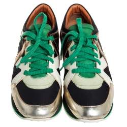 Pre Owned Jimmy Choo Multicolor Suede And Leather Low Top Sneakers Size 40