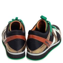 Pre Owned Jimmy Choo Multicolor Suede And Leather Low Top Sneakers Size 40