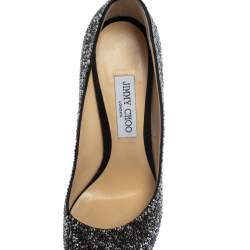 JIMMY CHOO Black Suede Platform Crystals Klerise  Pumps Size 41