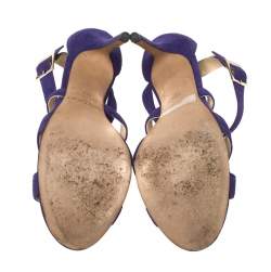 مملوكة مسبقًا صندل جيمي تشو سير سويدي بنفسجي مقاس 41.5