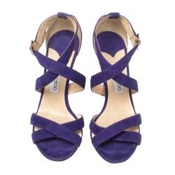 مملوكة مسبقًا صندل جيمي تشو سير سويدي بنفسجي مقاس 41.5