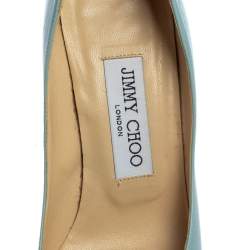 مملوكة مسبقًا Jimmy Choo Blue Leather Anouk Pumps Size 35