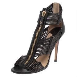 Pre Owned Jimmy Choo Black Leather Gladiator Sandals Size 39