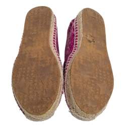 Jimmy Choo Pink Sequin Espadrille Flats Size 38.5