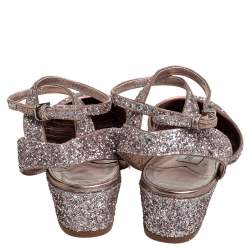 Jimmy Choo Glitter Micky Ankle Strap Sandals Size 39