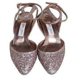 Jimmy Choo Glitter Micky Ankle Strap Sandals Size 39