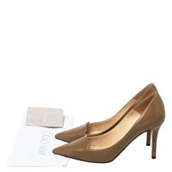 Pre Owned Jimmy Choo Brown Leather Avril Pumps Size 35