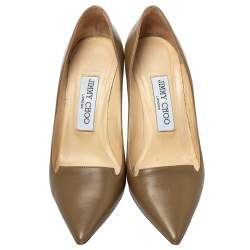 Pre Owned Jimmy Choo Brown Leather Avril Pumps Size 35