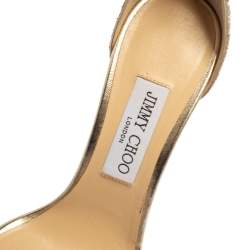 Pre Owned Jimmy Choo Silver Coarse Glitter Misty Sandals Size 39