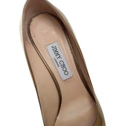 Pre Owned Jimmy Choo Gold Leather Romy Pointed Poe Pumps Size 40.5