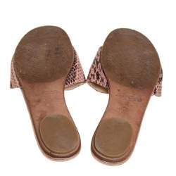 Jimmy Choo Pink Python Leather Nanda Sandals Size 38.5