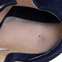 Pre Owned Jimmy Choo Navy Blue Suede Lana Open Toe Sandals Size 37.5