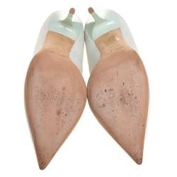 Pre Owned Jimmy Choo Pale Green Suede Romy Pumps Size 38