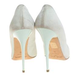 Pre Owned Jimmy Choo Pale Green Suede Romy Pumps Size 38