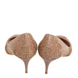 مملوكة مسبقًا حذاء كعب عالي جيمي تشو ايسمي غليتر و سويدي بيج مقاس 39.5