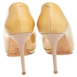 Jimmy Choo Yellow Patent Leather Cosmic Platform Pumps Size 39.5