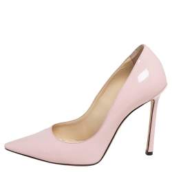 Pre Owned Jimmy Choo Beige Patent Leather Romy Pumps Size 36