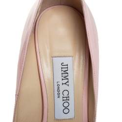 Pre Owned Jimmy Choo Beige Patent Leather Romy Pumps Size 36