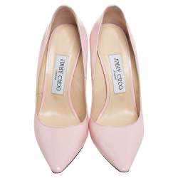Pre Owned Jimmy Choo Beige Patent Leather Romy Pumps Size 36