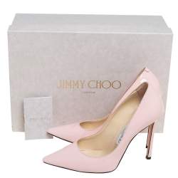 Pre Owned Jimmy Choo Beige Patent Leather Romy Pumps Size 36