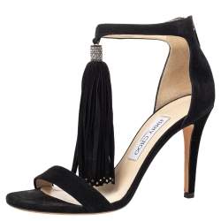 black tassel sandals