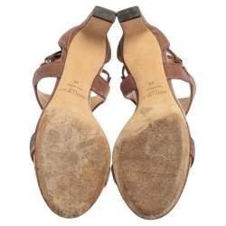 Pre Owned Jimmy Choo Pale Pink Velvet Molly Sandals Size 39