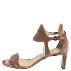 Pre Owned Jimmy Choo Pale Pink Velvet Molly Sandals Size 39