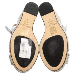 Pre Owned Jimmy Choo Sliver And Gold Leather Amely Sandals Size 39