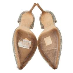 Pre Owned Jimmy Choo Gold/Silver Glitter Addison D'Orsay Pumps Size 37
