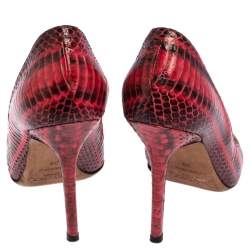 Pre Owned Jimmy Choo Red Python Anouk Pointed Toe Pumps Size 36