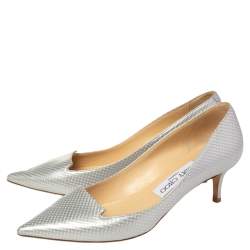 Pre Owned Jimmy Choo Grey Leather Attila Pumps Size 36