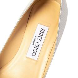 Pre Owned Jimmy Choo Grey Leather Attila Pumps Size 36