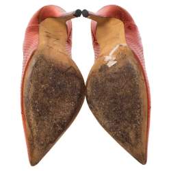 Pre Owned immy Choo Metallic Python Embossed Leather Anouk Pointed Pumps Size 37