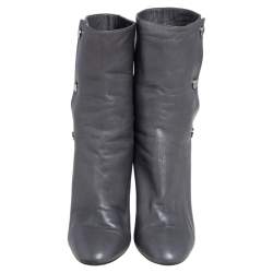 Pre Owned حذاء رياضي جيمي تشو داينو جلد رصاصي مقاس 37