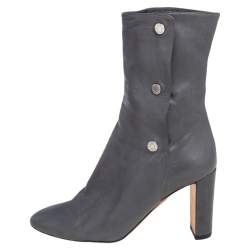 Pre Owned حذاء رياضي جيمي تشو داينو جلد رصاصي مقاس 37