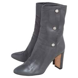 Pre Owned حذاء رياضي جيمي تشو داينو جلد رصاصي مقاس 37